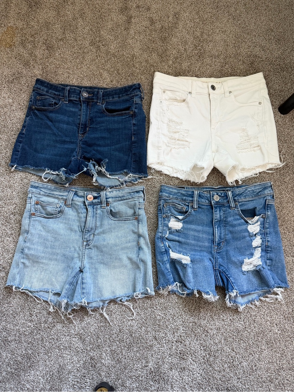 4 American Eagle High Rise Midi Shorts